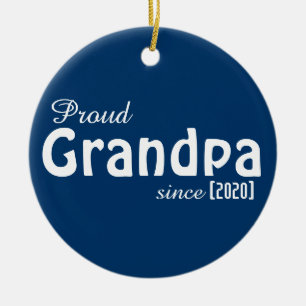 Customisable Proud Grandpa since ornament! Ceramic Ornament