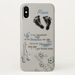Customisable Proud Mum/New Baby Boy iPhone X Case