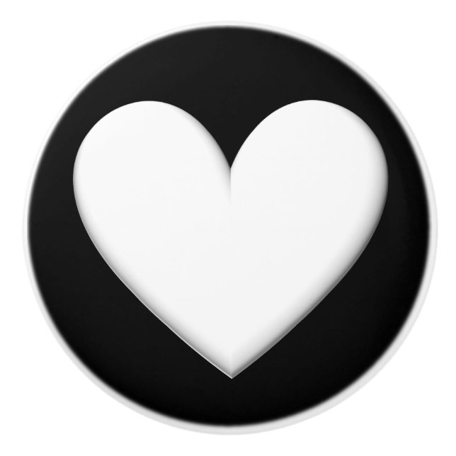 Customisable Puffy Heart Ceramic Knob (Front)