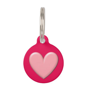 Customisable Puffy Heart Pet Tag