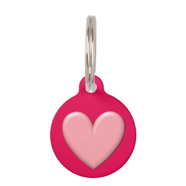 Customisable Puffy Heart Pet Tag (Front)