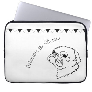 Customisable Pug Line Art Doodle Laptop Sleeve