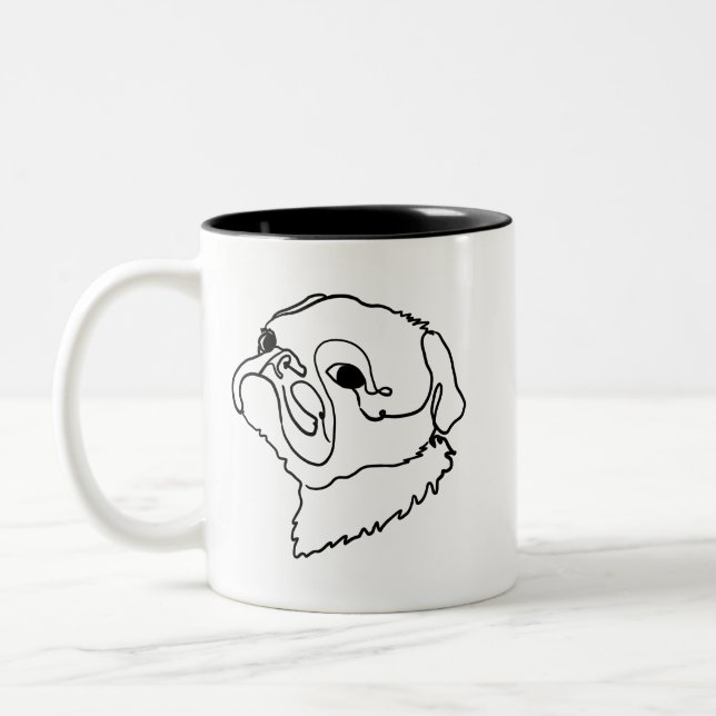  Customisable Pug Two-Tone Coffee Mug (Left)