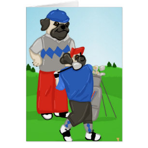 Customisable Pugs Golfing Tees and Gifts