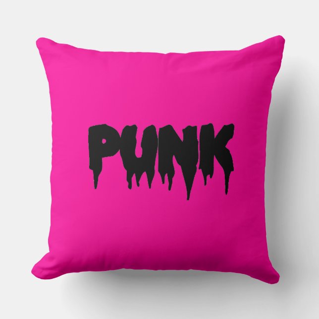 Customisable "PUNK" Black Drip Font Pillow-Revised Cushion (Front)