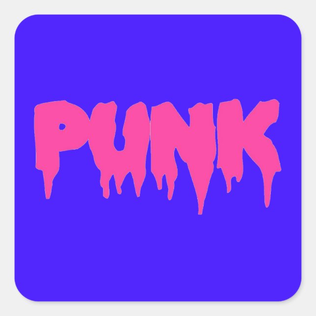 Customisable Punk Drip Font Sticker - Pink Text (Front)