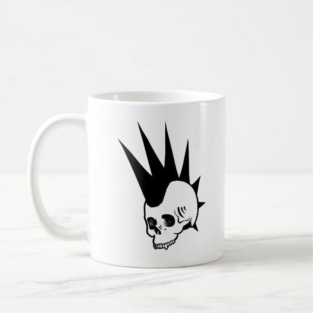 Customisable Punk Jawless Skull Coffee Mug (Left)