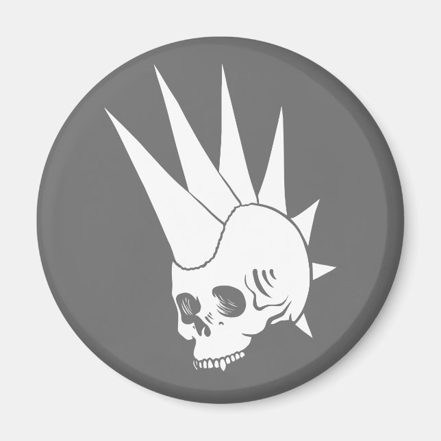 Customisable Punk Jawless Skull Version 2 Magnet (Front)