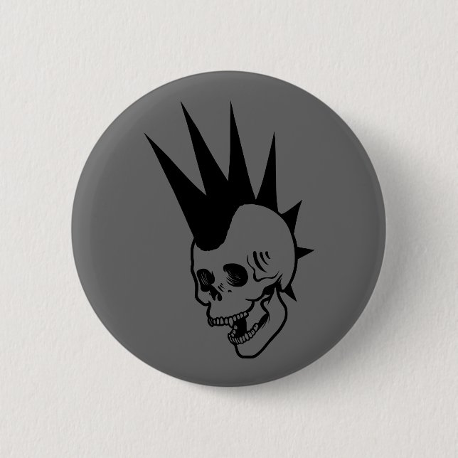 Customisable Punk Skull 6 Cm Round Badge (Front)