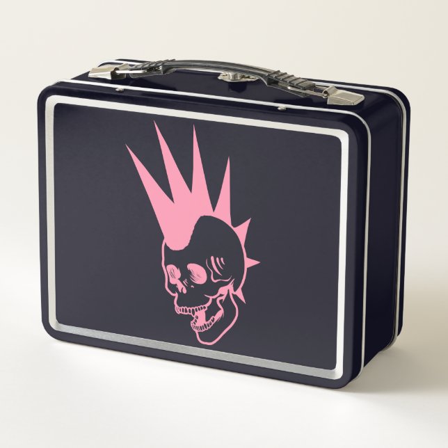 Customisable Punk Skull Metal Lunch Box (Back)