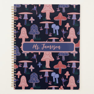 Customisable Purple and Pink Mushrooms Planner