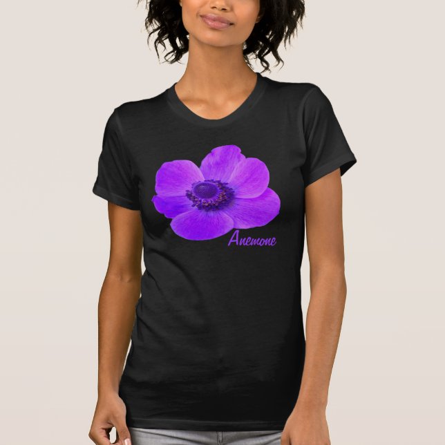 Customisable Purple Anemone Flower T Shirt (Front)