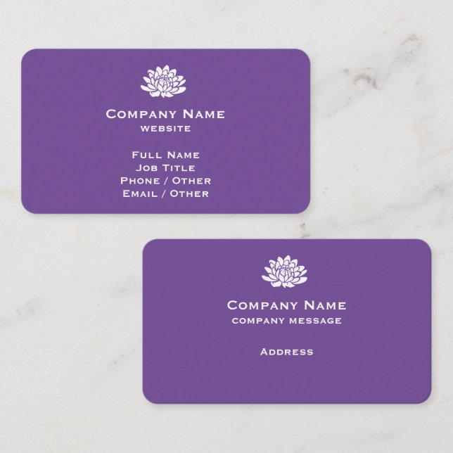 Customisable Purple Business Card (Front/Back)