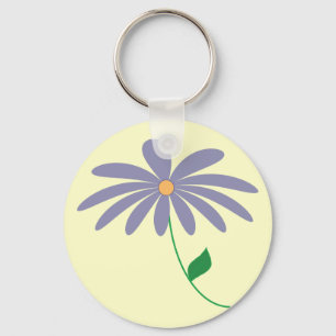 Customisable purple flower cartoon key chain