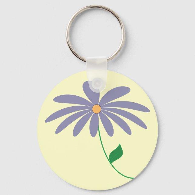 Customisable purple flower cartoon key chain (Front)