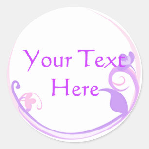 Customisable Purple Flower Stickers