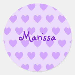 Customisable Purple Heart Pattern Personalised Classic Round Sticker