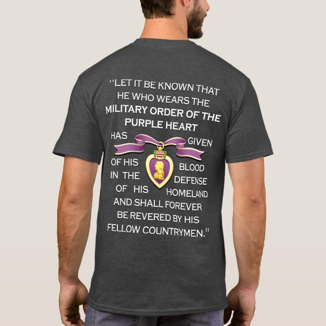 Customisable "PURPLE HEART RIBBON" T-Shirt (Back)