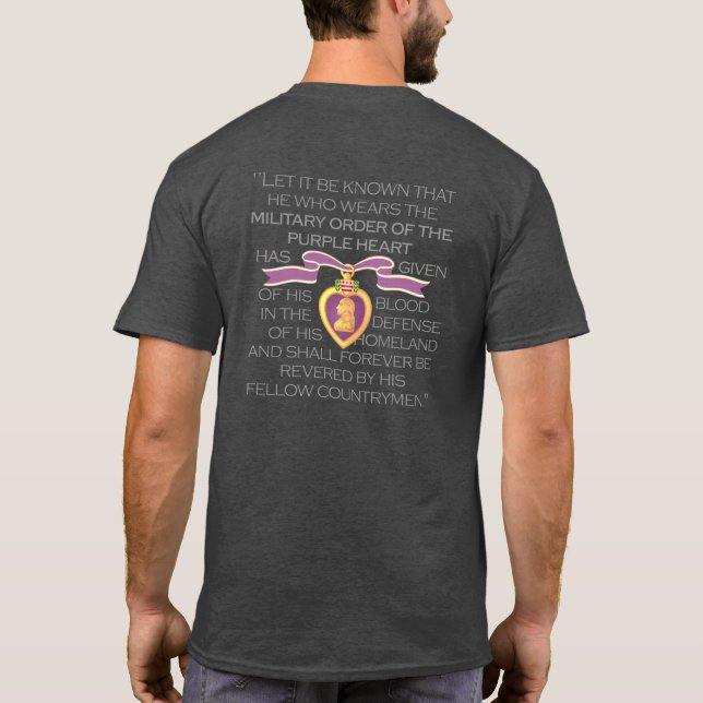 Customisable "PURPLE HEART RIBBON" T-Shirt (Back)