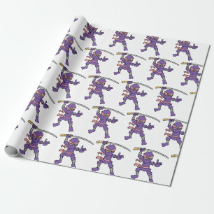 Customisable Purple Ninja Design Wrapping Paper