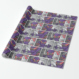 Customisable Purple Ninja Wrapping Paper