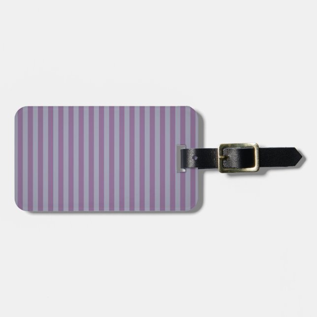 Customisable Purple Stripes Luggage Tag (Front Horizontal)