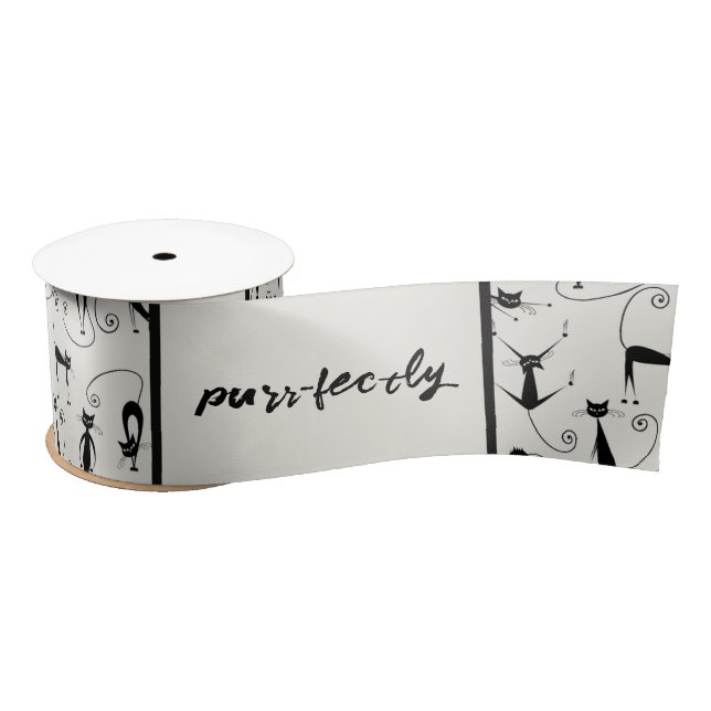 Customisable Purr-fectly Cat Satin Ribbon (Spool)