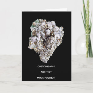 Customisable Pyrite and Green Quartz Crystal Card