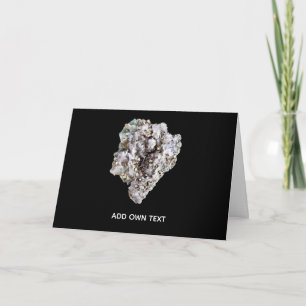 Customisable Pyrite and Green Quartz Crystal Card