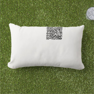 Customisable QR Code Black & White Abstract Geek Lumbar Cushion