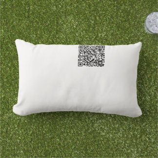 Customisable QR Code Black & White Abstract Geek Lumbar Cushion