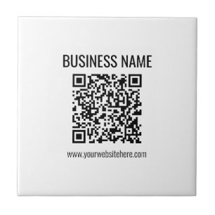 Customisable QR code & Business Name Ceramic Tile