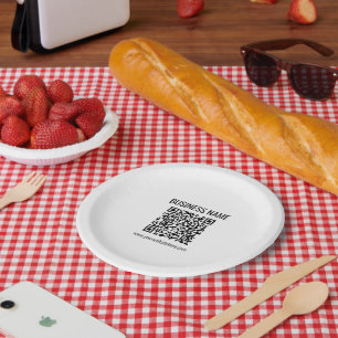 Customisable QR code & Business Name Paper Plate