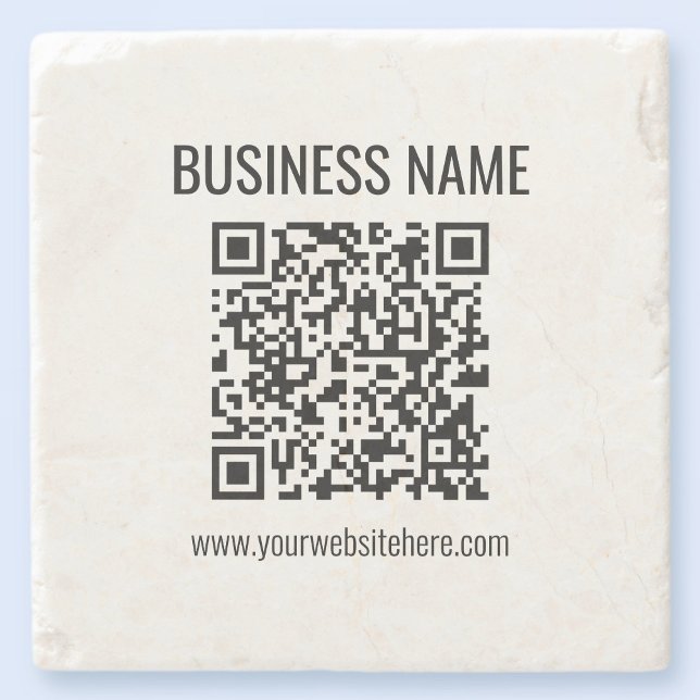 Customisable QR code & Business Name Stone Coaster (Creator Uploaded)