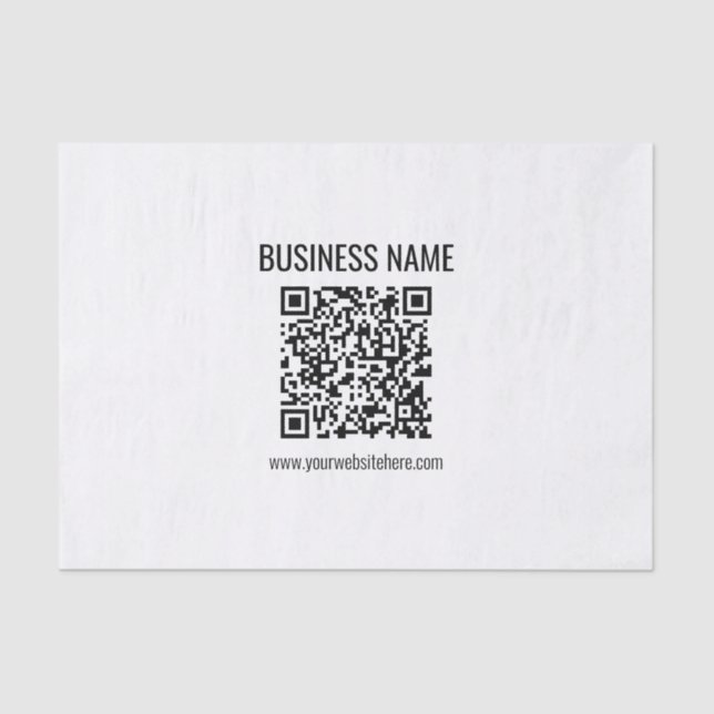 Customisable QR code & Business Name Tissue Paper (Front)