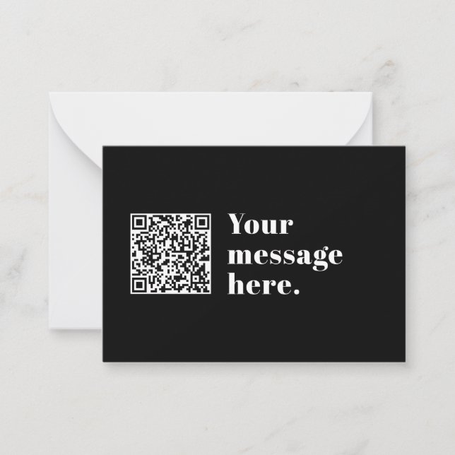 Customisable QR code & Editable Retro Text Card (Front)