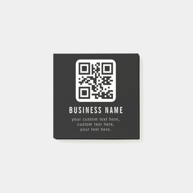Customisable QR Code & Editable Text Design Post-it Notes (Front)