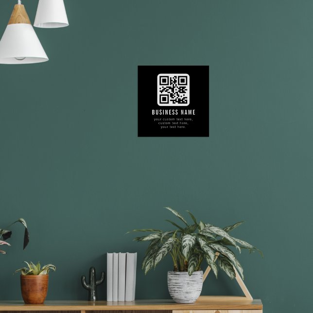 Customisable QR Code & Editable Text Design Poster (Living Room 1)