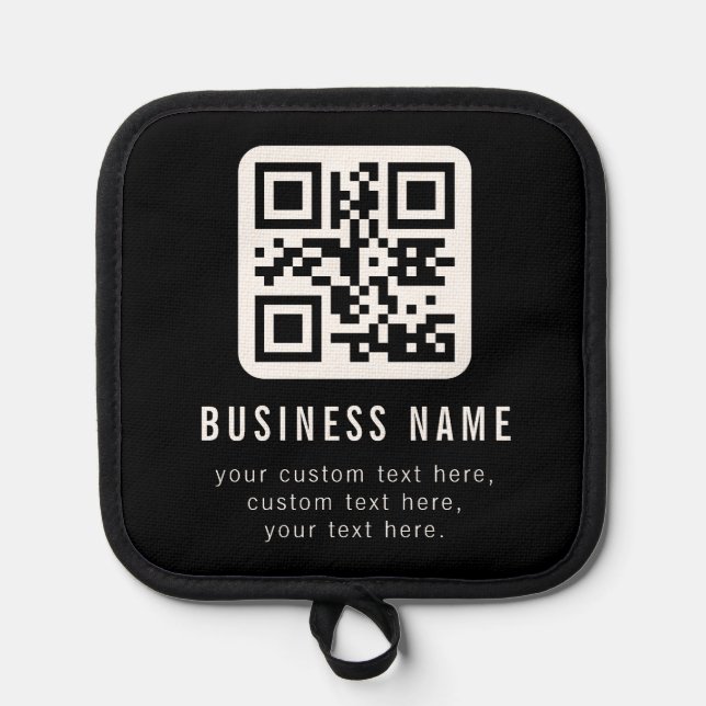 Customisable QR Code & Editable Text Design Pot Holder (Front)