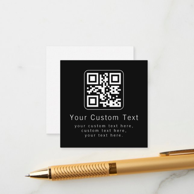 Customisable QR Code & Editable Text Template (Front/Back In Situ)