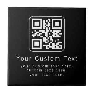 Customisable QR Code & Editable Text Template Ceramic Tile