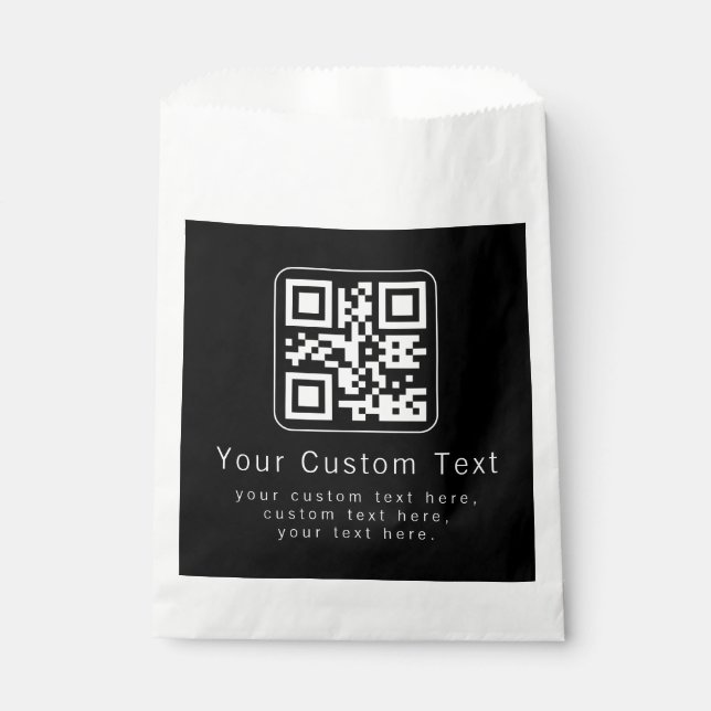 Customisable QR Code & Editable Text Template Favour Bag (Front)
