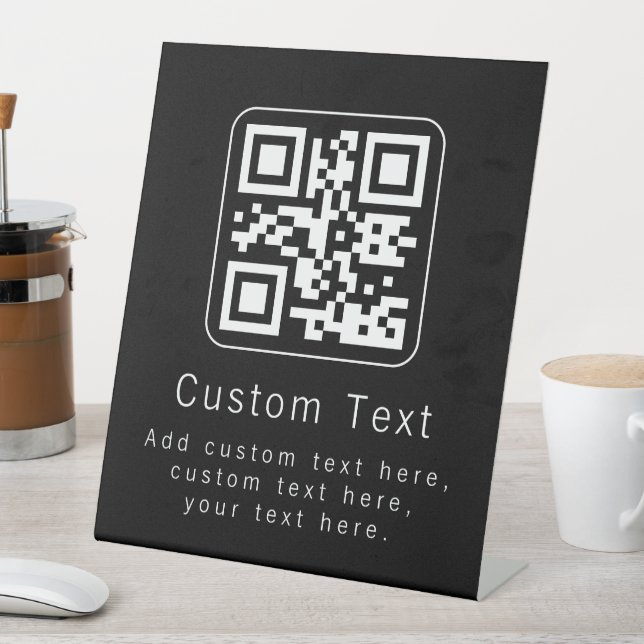 Customisable QR Code & Editable Text Template Pedestal Sign (In SItu)