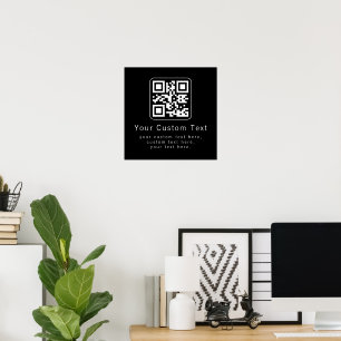 Customisable QR Code & Editable Text Template Poster