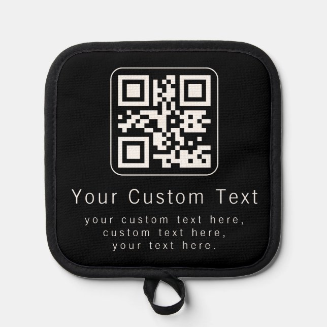 Customisable QR Code & Editable Text Template Pot Holder (Front)