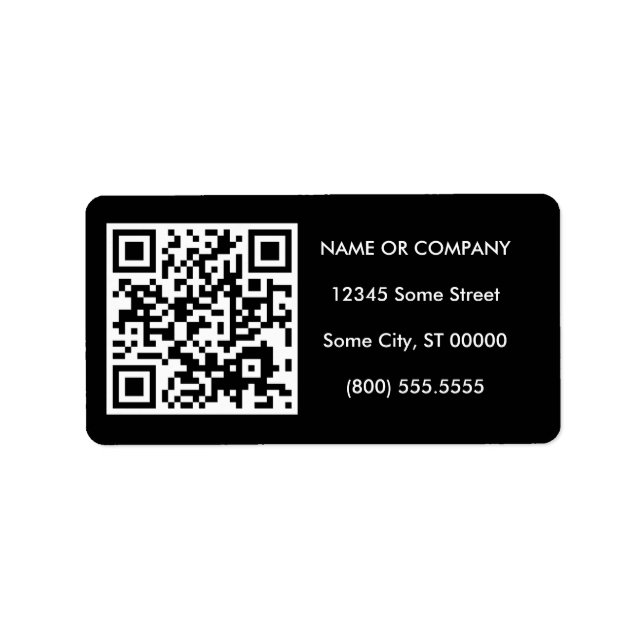 customisable QR code Label (Front)