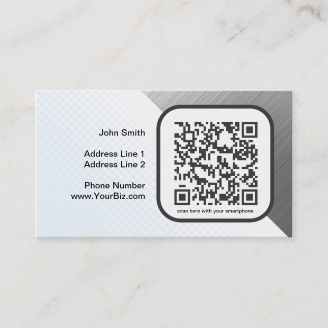 Customisable QR code marketing piece Business Card (Front)