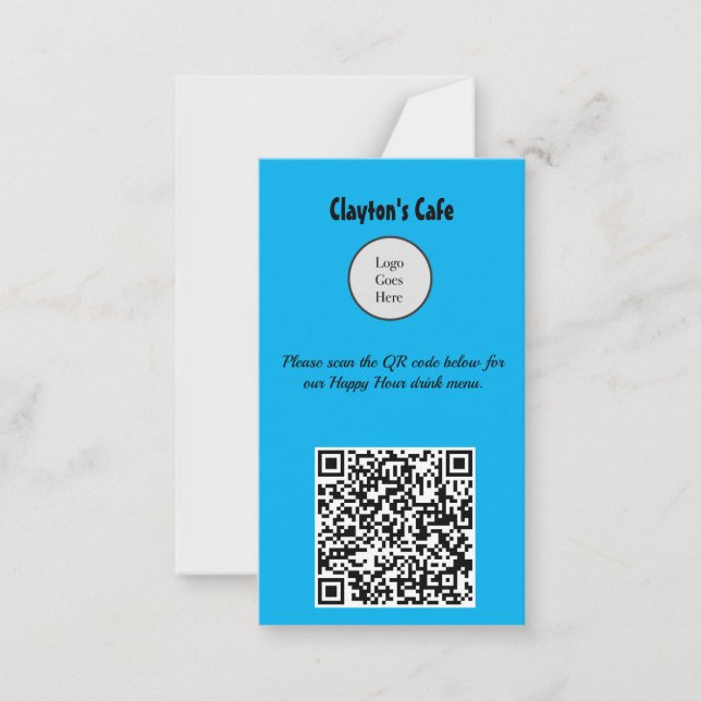 Customisable QR Code Restaurant Happy Hour Menu (Front)
