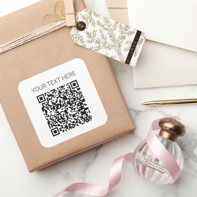 Customisable QR Code Sign Square Sticker (Gifting)