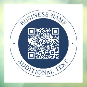 Customisable QR code & Text Dark Navy Blue